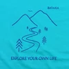 Kép 2/5 - Explore your own life – női póló, karibi-kék